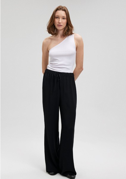 Geniş Paça Siyah Pantolon 1010682-900