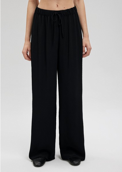 Geniş Paça Siyah Pantolon 1010682-900