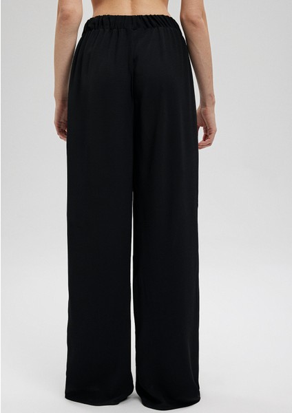 Geniş Paça Siyah Pantolon 1010682-900