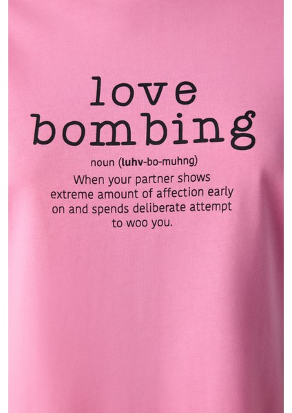 Pamuklu Love Bombing Pembe Pantolon Pijama Takımı indirimleri