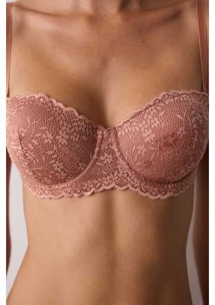 Bloom Lace Dantel Açık Kahverengi Sütyen fırsatları