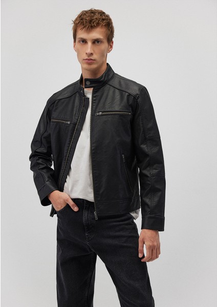 Siyah Suni Deri Ceket 0110438-71379 fiyatları