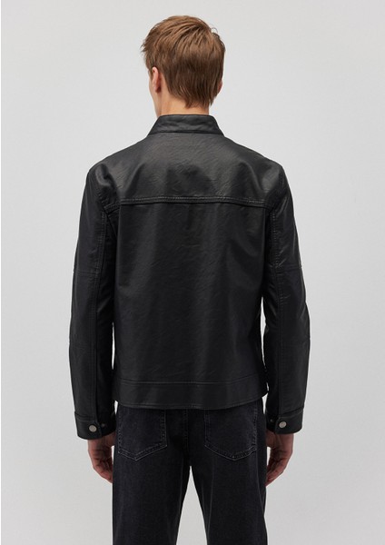 Siyah Suni Deri Ceket 0110438-71379 fırsatları