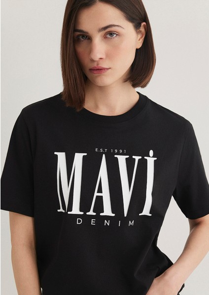 Mavi Logo Baskılı Siyah Tişört 1611990-900 fiyatları