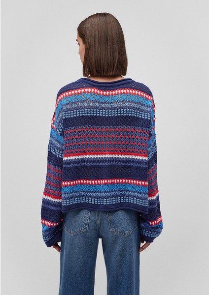 Jakarlı Lacivert Kazak 1710329-70491 fırsatları