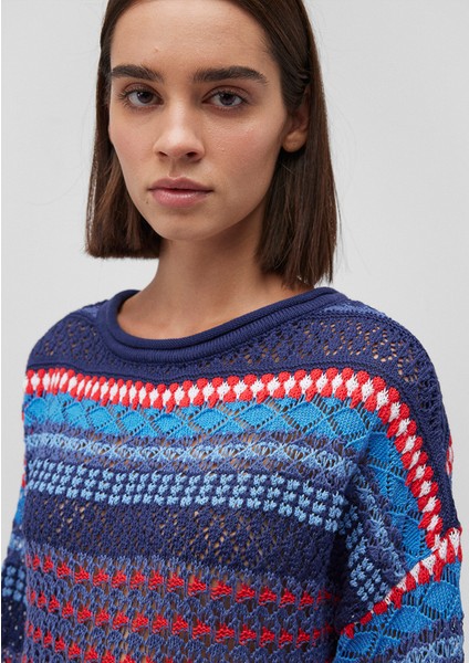 Jakarlı Lacivert Kazak 1710329-70491 indirimleri