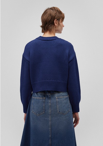 Bisiklet Yaka Lacivert Crop KAZAK1710515-84371 indirimleri