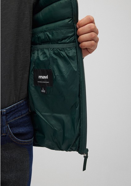 Dik Yaka Yeşil Şişme Mont 0110016-85173 indirimleri