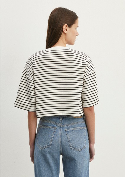 Çizgili Crop Tişört 1612700-85308