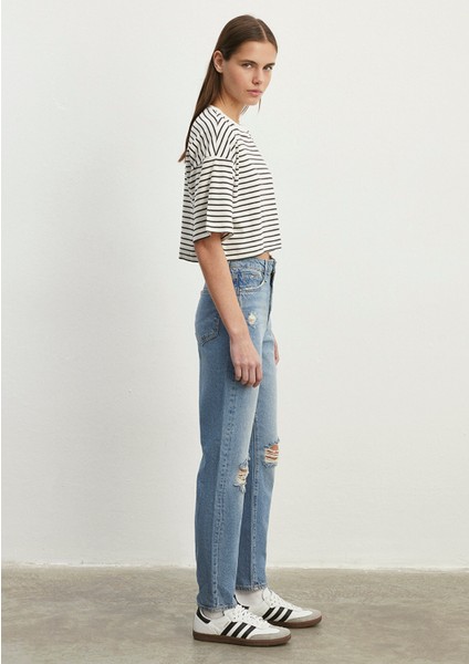 Çizgili Crop Tişört 1612700-85308