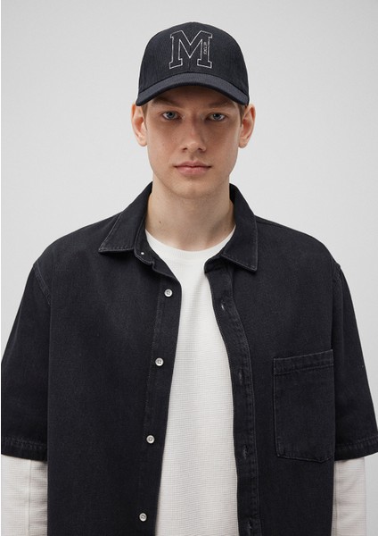 M Logo Baskılı Siyah Kadife Şapka 0911526-900