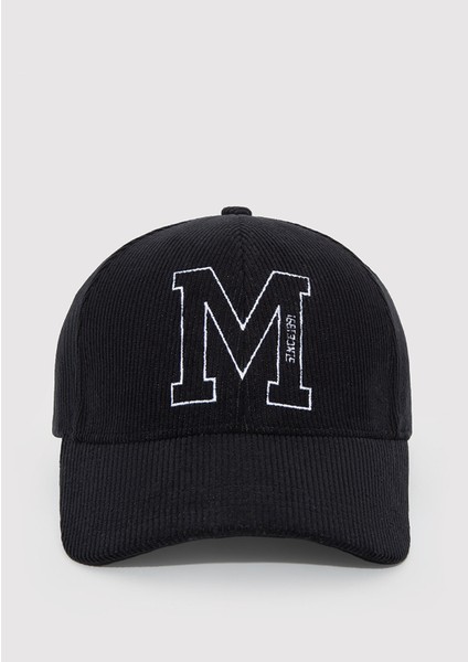 M Logo Baskılı Siyah Kadife Şapka 0911526-900 modelleri