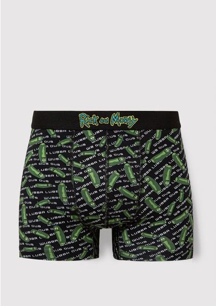 Rick And Morty Detaylı Siyah Boxer 0911630-900