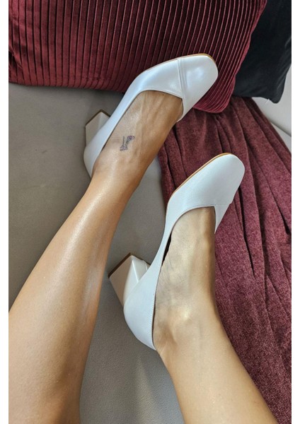 10 1948 Topukla Kadın Kalın Topuklu Şık Günlük Ayakkabı