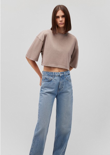 Kahverengi Basic Crop Tişört 1612662-70364
