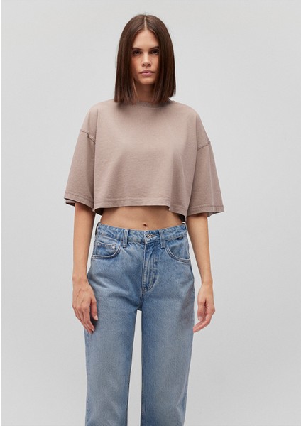 Kahverengi Basic Crop Tişört 1612662-70364 fiyatları