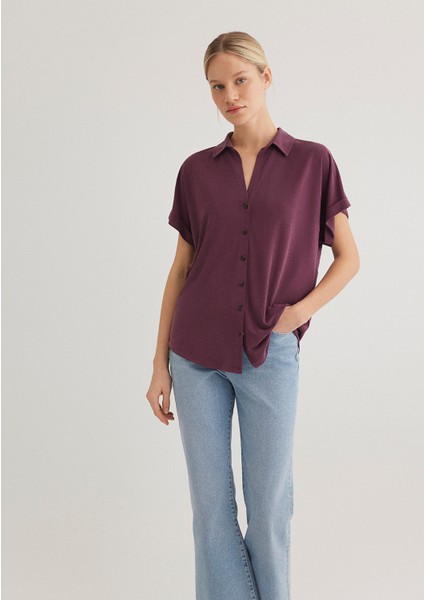 Lux Touch TENCEL TM Mor Modal Gömlek 168081-70664