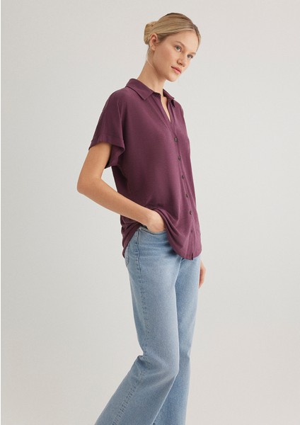 Lux Touch TENCEL TM Mor Modal Gömlek 168081-70664