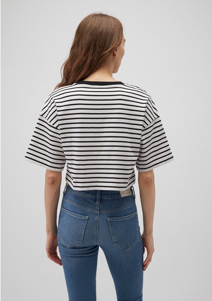 Siyah Çizgili Crop Tişört 1612666-85454 fırsatları