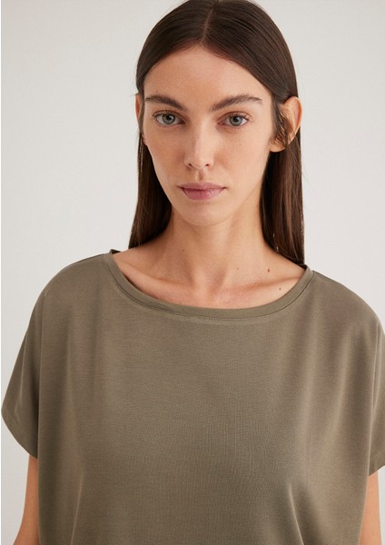Lux Touch TENCEL TM Yeşil Modal Basic Tişört 167245-86961