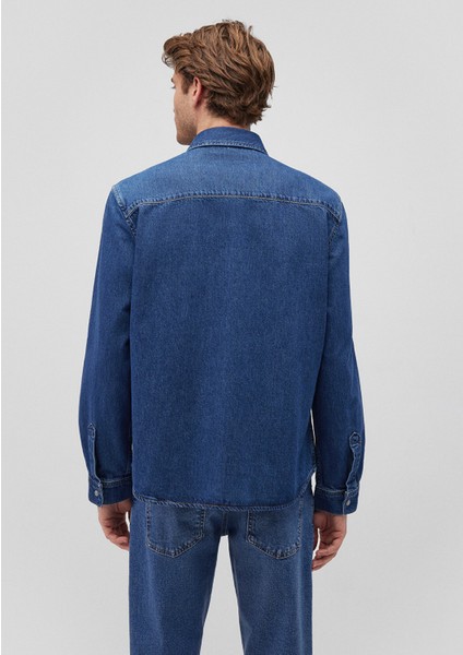 Ted Koyu Indigo Mavisi Denim Jean Gömlek 0210909-87935 fırsatları