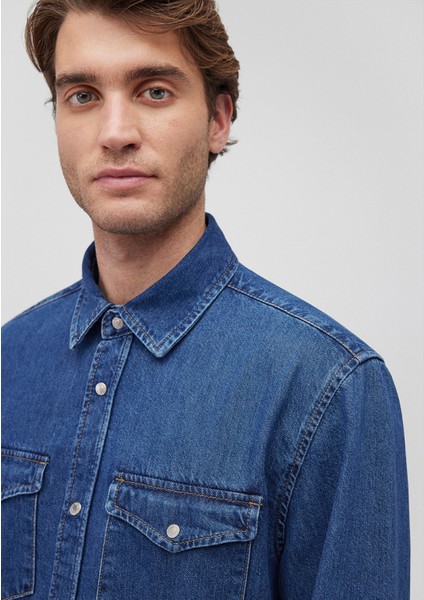 Ted Koyu Indigo Mavisi Denim Jean Gömlek 0210909-87935 indirimleri