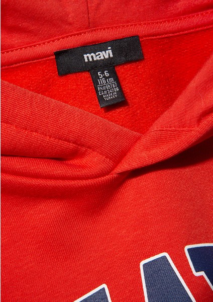 Logo Baskılı Kapüşonlu Turuncu Sweatshirt 6610110-83127