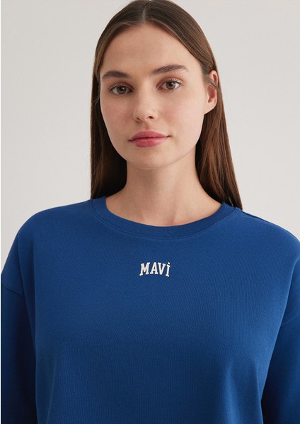 Mavi Logo Baskılı Lacivert Crop Tişört 1611585-82625 indirimleri