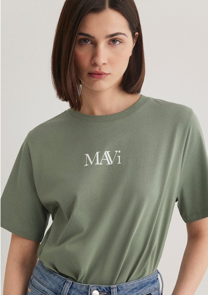Mavi Logo Baskılı Yeşil Tişört 1611594-81976 fiyatları