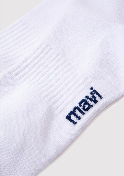 Mavi Logo Baskılı Beyaz Soket Çorap 0911160-28613 fiyatları