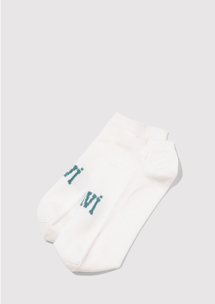 Mavi Logo Baskılı Beyaz Patik Çorap 1912784-20454 fiyatları