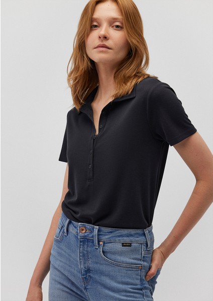 Lux Touch TENCEL TM Siyah Modal Polo Tişört 1612695-900