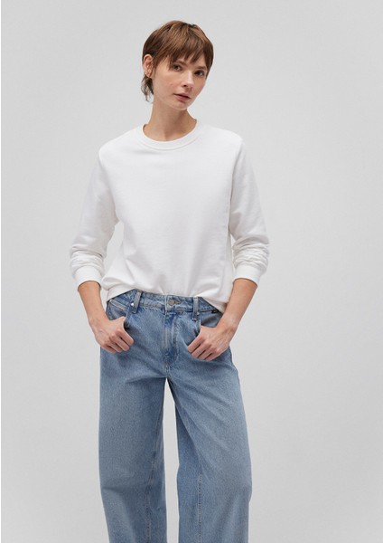 Bisiklet Yaka Beyaz Sweatshirt1S10183-80194 fiyatları