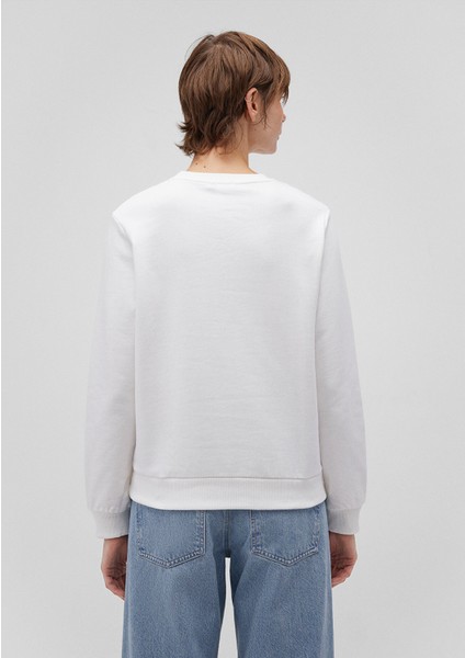 Bisiklet Yaka Beyaz Sweatshirt1S10183-80194 fırsatları