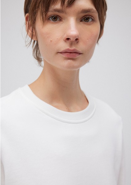 Bisiklet Yaka Beyaz Sweatshirt1S10183-80194 indirimleri