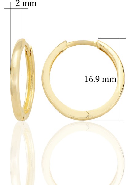 14 Ayar Altın Halka Hoop Orta Boy Sade Küpe Sarı Renk D010 fiyatları