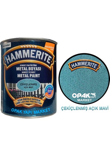 Hammerite Çekiçlenmiş Açık Mavi 0,75 Lt 1 kg