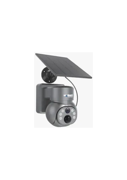 Uranıum ANP-PT4015BSW-S 4mp 3.6 mm Lens 15 mt Ir+ 15 mt Beyaz LED Çift Yönlü Konuşma IP65 Wifi Solar Kamera Gri Renk(Ubox)