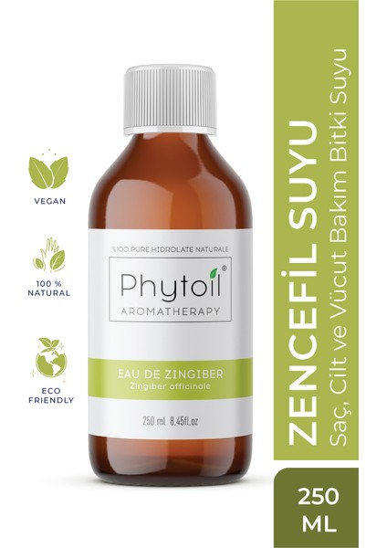Zencefil Suyu- Saç, Cilt ve Vücut Bakım Bitki Suyu- Phytoıl Eau De Zıngıber 250 ml