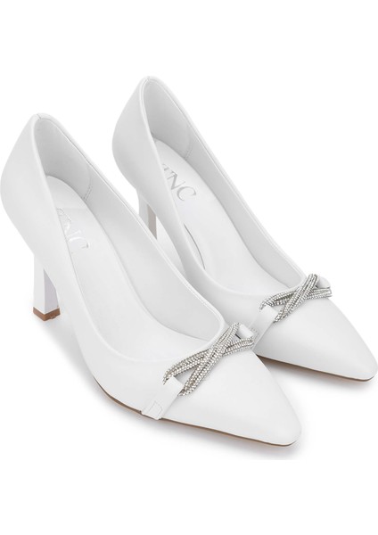 Kadın Deri Beyaz Topuklu Ayakkabı 1063 134462 Bn Ayk SK24-25 Beyaz Cılt fiyatları