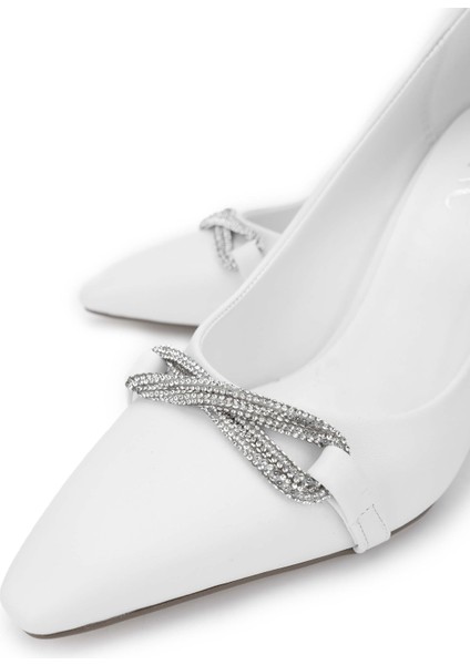 Kadın Deri Beyaz Topuklu Ayakkabı 1063 134462 Bn Ayk SK24-25 Beyaz Cılt modelleri