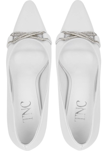 Kadın Deri Beyaz Topuklu Ayakkabı 1063 134462 Bn Ayk SK24-25 Beyaz Cılt indirimleri