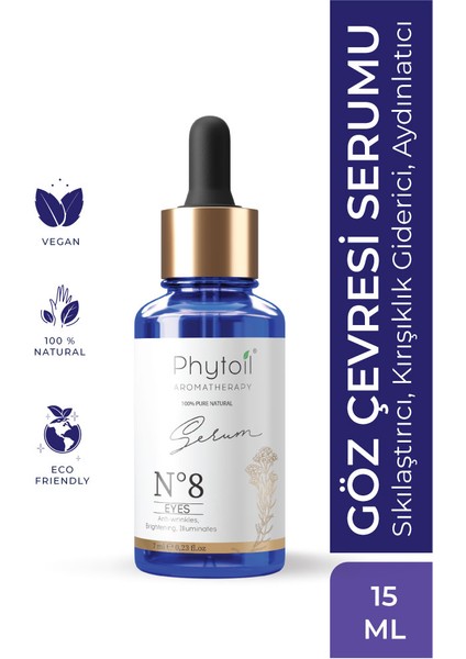 Çizgi Giderici, Aydınlatıcı, Sıkılaştırıcı Göz Serumu-Phytoil No8 Serum Eyes Antiwrinkles