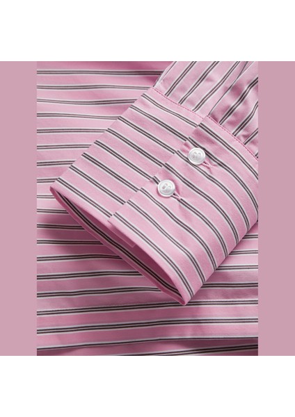 Kadin Sirt Dekolteli Çizgili Gömlek - Magna