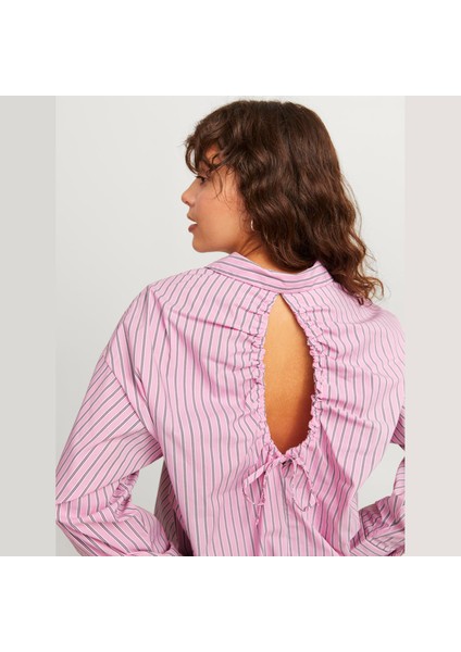 Kadin Sirt Dekolteli Çizgili Gömlek - Magna fırsatları