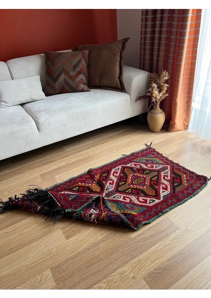 61X128 cm Çok Renkli. Harika Kondisyonlu El Dokuma Nostaljik Dekoratif Anadolu Kilim