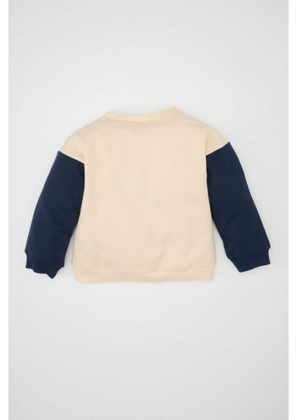 Erkek Bebek Snoopy Bisiklet Yaka İçi Yumuşak Tüylü İnce Sweatshirt D4609A524AU