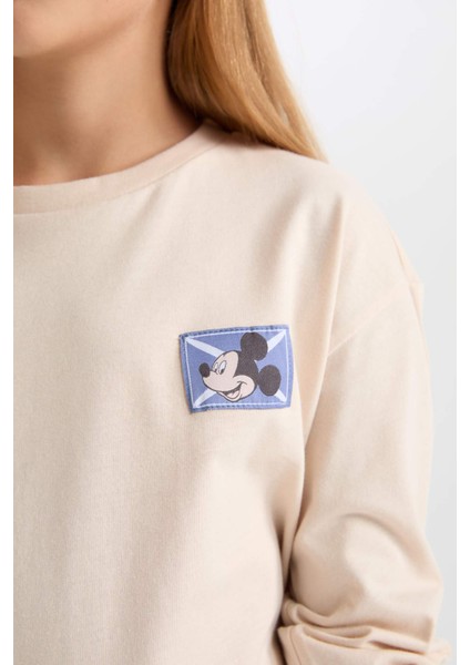 Kız Çocuk Pijama Takım Disney Mickey & Minnie Uzun Kolu Üst Beli Lastikli Alt D3748A824AU