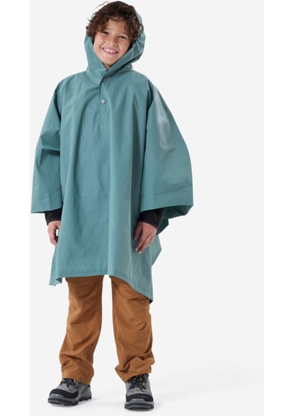 Forclaz Çocuk Outdoor Panço Yağmurluk - 7/15 Yaş - Yeşil - MH100
