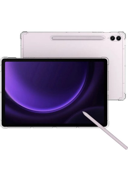 Samsung Galaxy Tab S10+ Plus 12.4 Inç Tablet Uyumlu Silikon Kılıf Şeffaf Köşe Korumalı SM-X820